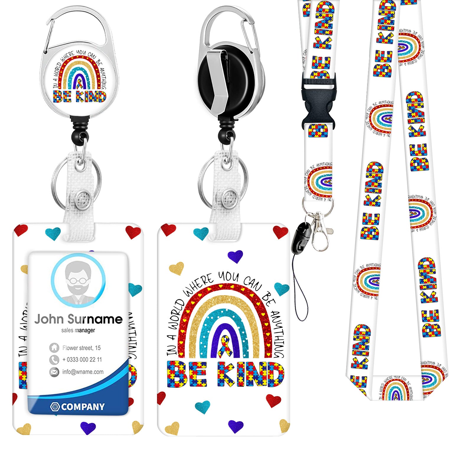 Wholesale Polyester Lanyard Pvc ID Card Holder Keychain